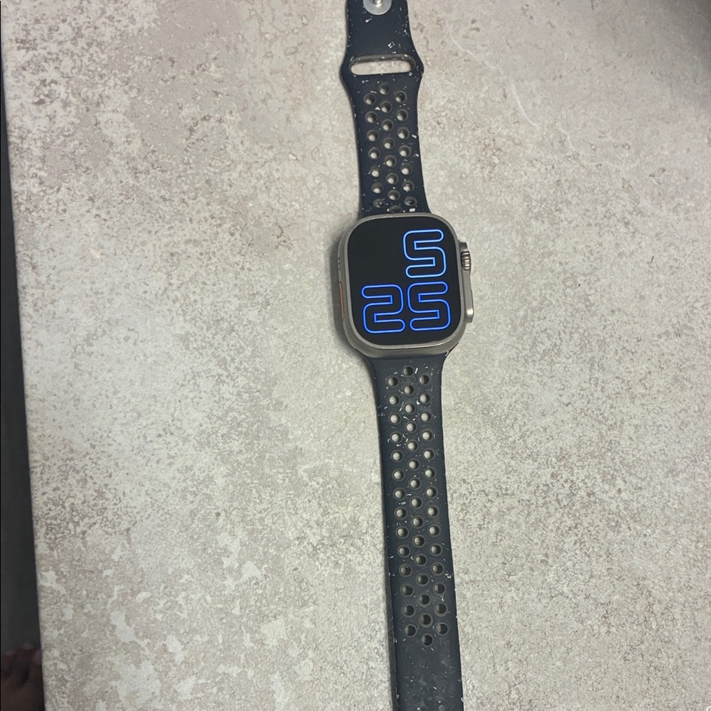 Apple Smartwatch with Black Perforated Strap